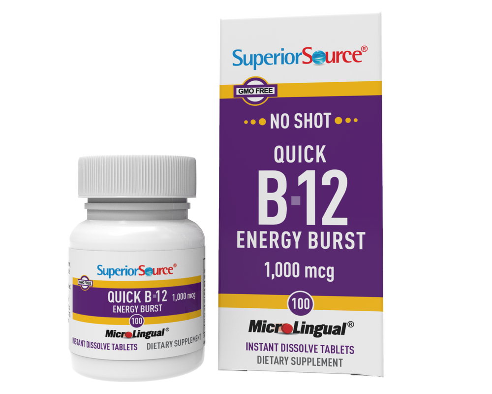 Superior Source NO SHOT Quick Energy Burst B-12 1,000 mcg