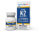 Superior Source K-2 100 mcg (MK-7) with D3 5,000 IU