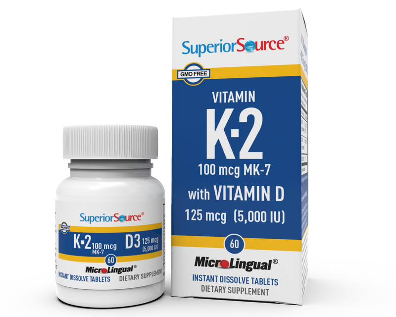 Superior Source K-2 100 mcg (MK-7) with D3 5,000 IU