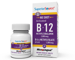 Superior Source NO SHOT Methylcobalamin Activated B-12 2,000 mcg / B-6 (P-5-P) & Methylfolate 1,200 mcg