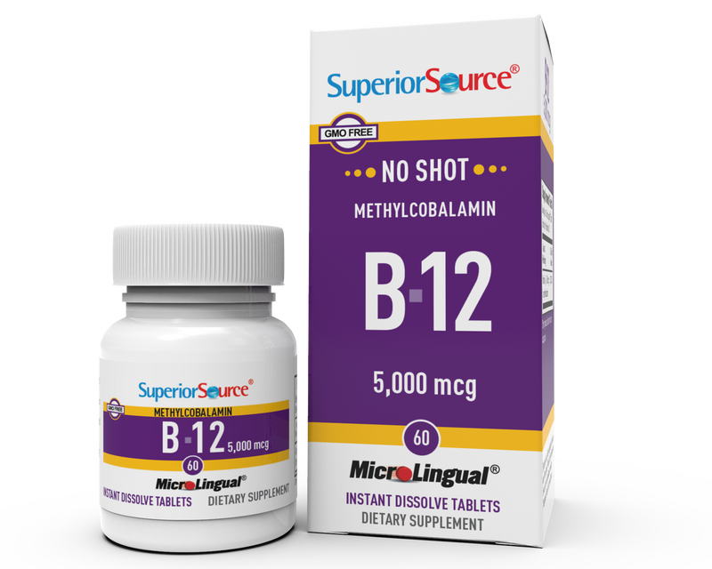 Superior Source NO SHOT Methylcobalamin B-12 5,000 mcg