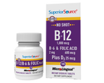 Superior Source NO SHOT B-12 1,000 mcg / B-6 / Folic Acid 600 mcg / D3 1,000 IU